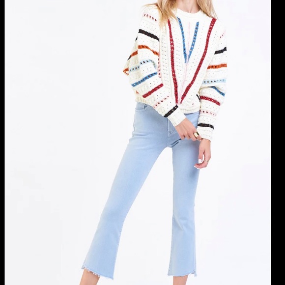 &merci stripe crew neck knit sweater - Picture 2 of 12